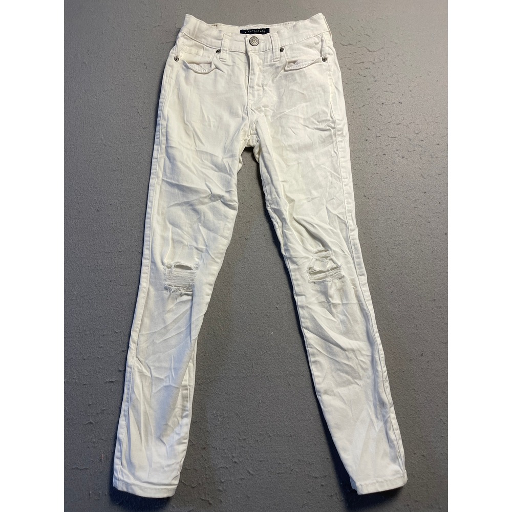 Aeropostale Skinny Jeans Denim White Distressed W26 Womens